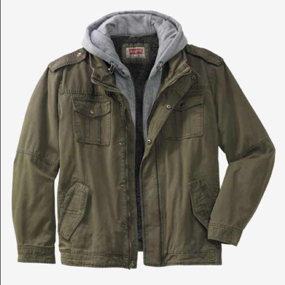 Men’s Levi’s Hooded Trucker Jacket Olive